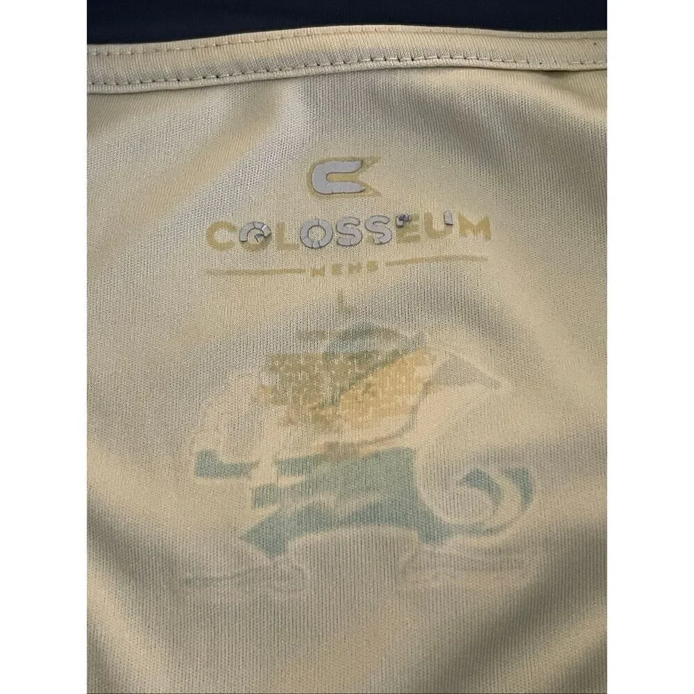 Colosseum Mens Blue Cream Notre Dame Fighting Irish Marled 1/4 Zip Jacket Large